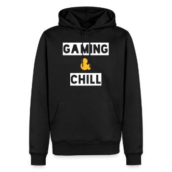 JEU ET REFROIDISSEMENT - Sweat à capuche Premium bio Homme - noir - Devant - Nico (187cm)