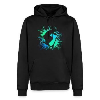 scooter le cascader - Sweat à capuche Premium bio Homme - noir - Devant - Nico (187cm)
