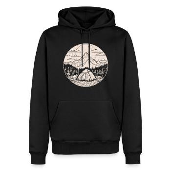 Camping Camping Montagnes Nature Loisirs en plein air Vacances - Sweat à capuche Premium bio Homme - noir - Devant - Nico (187cm)