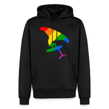 LGBTQ Pride Wingsurfen Design Geschenk - Männer Premium Bio Hoodie - Schwarz - Vorne - Nico (187cm)