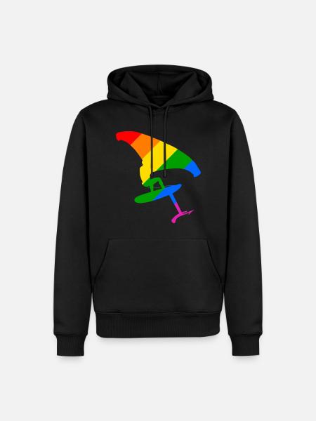LGBTQ Pride Wingsurfing Design Gift - Men’s Premium Organic Hoodie - black
