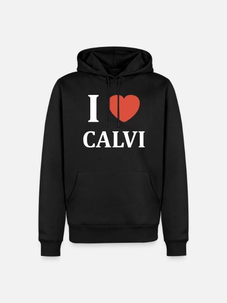 i love calvi - Sweat à capuche Premium bio Homme - noir