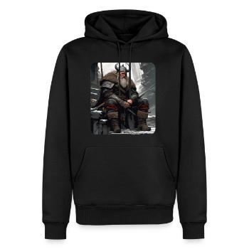 Stolzer Wikinger Krieger Germane - Männer Premium Bio Hoodie - Schwarz - Vorne - Nico (187cm)