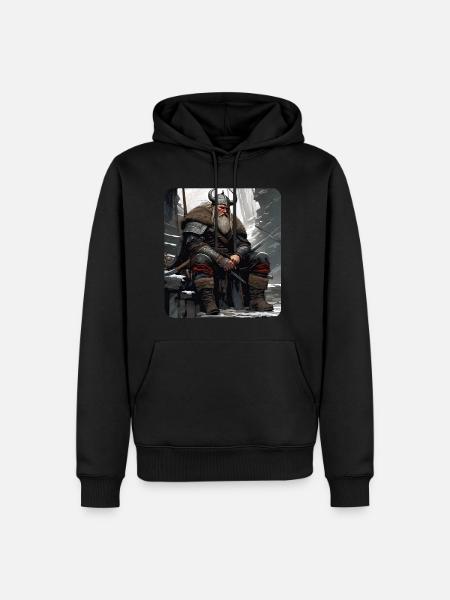 Stolzer Wikinger Krieger Germane - Männer Premium Bio Hoodie - Schwarz