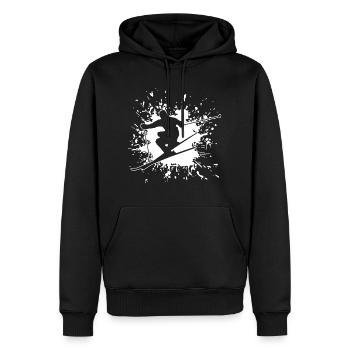 Skiing Ski Spruch Geschenk - Männer Premium Bio Hoodie - Schwarz - Vorne - Nico (187cm)