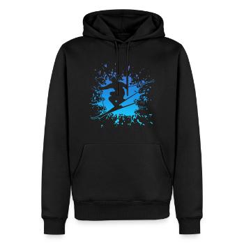 Skiing - Männer Premium Bio Hoodie - Schwarz - Vorne - Nico (187cm)