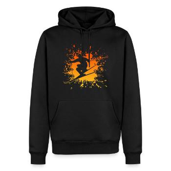 Skiing Ski Skidesign - Männer Premium Bio Hoodie - Schwarz - Vorne - Nico (187cm)