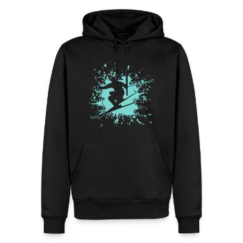 Skiing - Männer Premium Bio Hoodie - Schwarz - Vorne - Nico (187cm)