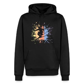 Ski fahren, Skiing, cooles Skidesign - Männer Premium Bio Hoodie - Schwarz - Vorne - Nico (187cm)