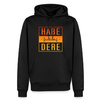 habe fucking dere - Männer Premium Bio Hoodie - Schwarz - Vorne - Nico (187cm)