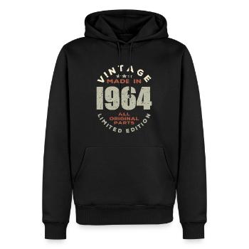 Vintage Retro Jahrgang 1964 Original - Männer Premium Bio Hoodie - Schwarz - Vorne - Nico (187cm)