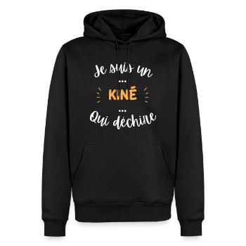 Je suis un kiné qui déchire - Sweat à capuche Premium bio Homme - noir - Devant - Nico (187cm)