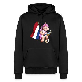 Holländer Party Einhorn - Männer Premium Bio Hoodie - Schwarz - Vorne - Nico (187cm)