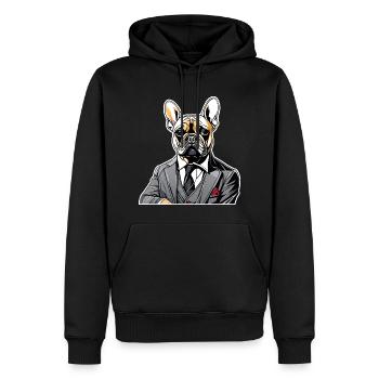 French Bulldog T Shirt Dog funny dog design Hunde - Männer Premium Bio Hoodie - Schwarz - Vorne - Nico (187cm)