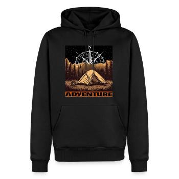 Aventure - Sweat à capuche Premium bio Homme - noir - Devant - Nico (187cm)