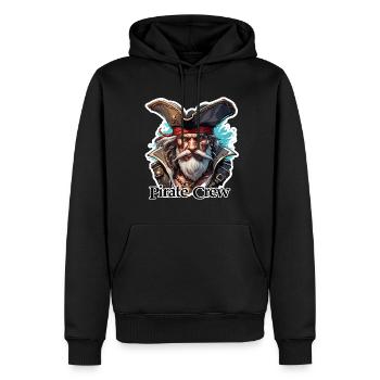 Pirat / Ahoi / Anker / Kapitän / Totenkopf / Rum - Männer Premium Bio Hoodie - Schwarz - Vorne - Nico (187cm)