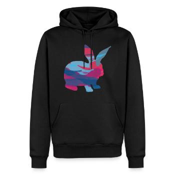 Hase Hasen Kaninchen Häschen - Männer Premium Bio Hoodie - Schwarz - Vorne - Nico (187cm)