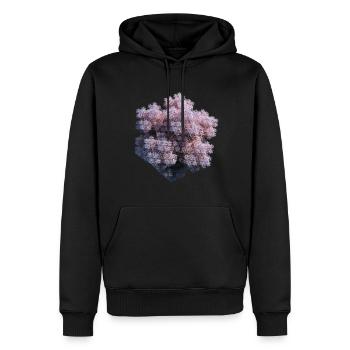 Weiße Fraktale - Männer Premium Bio Hoodie - Schwarz - Vorne - Nico (187cm)