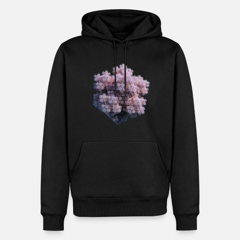 Fractales blanches - Sweat à capuche Premium bio Homme - noir