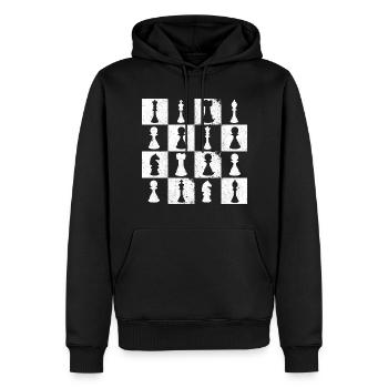 Chess Board Chess Player Themed Mind Sport Funny C - Men’s Premium Organic Hoodie - black - Front - Nico (187cm)