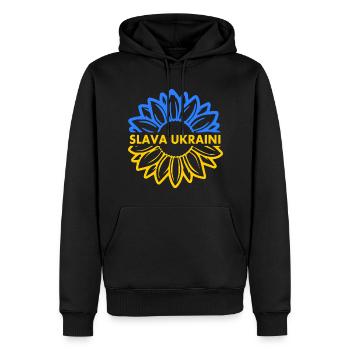 Slava ukraini - Männer Premium Bio Hoodie - Schwarz - Vorne - Nico (187cm)
