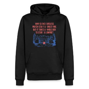 One Match Start a Forest Fire Camping Sayings - Men’s Premium Organic Hoodie - black - Front - Nico (187cm)