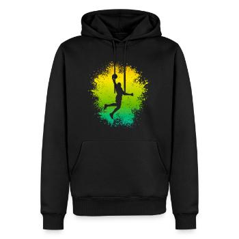 Dunking Basketteur Joueur de basket-ball Joueur de basket-ball Enfants - Sweat à capuche Premium bio Homme - noir - Devant - Nico (187cm)