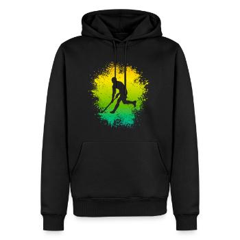 Joueurs de hockey sur gazon Joueurs de hockey Hockey Enfants - Sweat à capuche Premium bio Homme - noir - Devant - Nico (187cm)