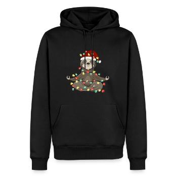 Lumières de Noël Paresse Noël - Sweat à capuche Premium bio Homme - noir - Devant - Nico (187cm)