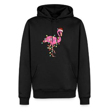 Lumières de Noël Flamingo Weihnachten - Sweat à capuche Premium bio Homme - noir - Devant - Nico (187cm)