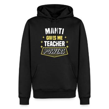 Manti me donne des pouvoirs de professeur drôle - Sweat à capuche Premium bio Homme - noir - Devant - Nico (187cm)