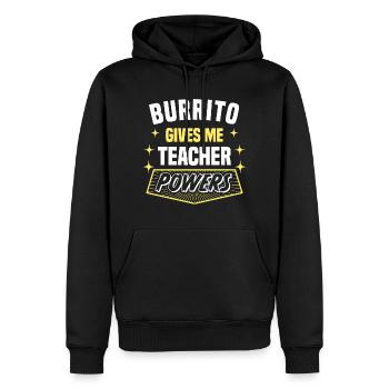 Burrito Gives Me Teacher Powers Funny Professor - Männer Premium Bio Hoodie - Schwarz - Vorne - Nico (187cm)