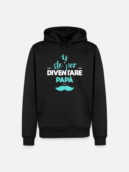 Sto per diventare papà - Felpa con cappuccio ecologica premium da uomo - nero