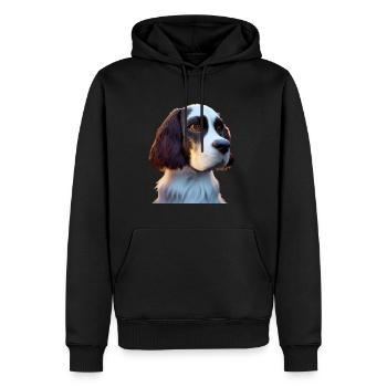 Chien d’épagneul Springer anglais - Sweat à capuche Premium bio Homme - noir - Devant - Nico (187cm)