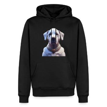 Dogo Argentino Chien - Dogo Argentino - Sweat à capuche Premium bio Homme - noir - Devant - Nico (187cm)