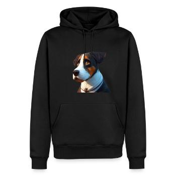 Entlebucher Bouvier - Sweat à capuche Premium bio Homme - noir - Devant - Nico (187cm)