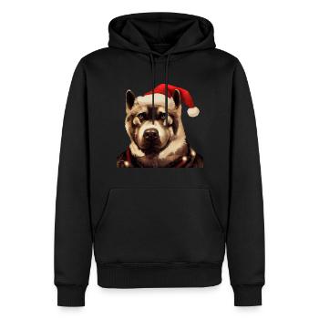 American Akita Weihnachten - Männer Premium Bio Hoodie - Schwarz - Vorne - Nico (187cm)
