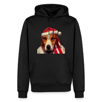 American Foxhound Weihnachten - Männer Premium Bio Hoodie - Schwarz - Vorne - Nico (187cm)