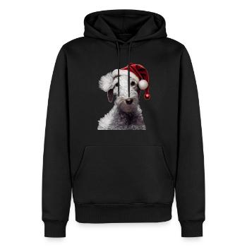 Noël Bedlington Terrier - Sweat à capuche Premium bio Homme - noir - Devant - Nico (187cm)