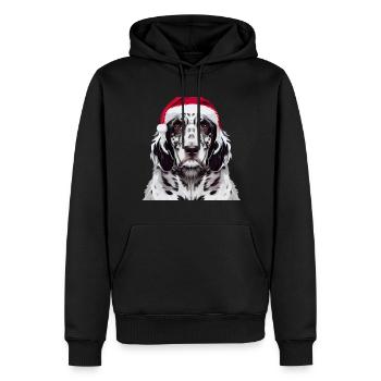 Deutsch Setter Christmas - Men’s Premium Organic Hoodie - black - Front - Nico (187cm)