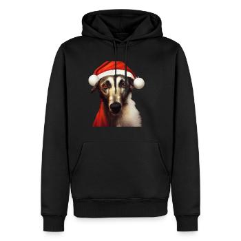 Lurcher Weihnachten - Männer Premium Bio Hoodie - Schwarz - Vorne - Nico (187cm)