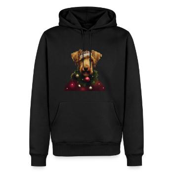Airedale Terrier Weihnachten - Männer Premium Bio Hoodie - Schwarz - Vorne - Nico (187cm)