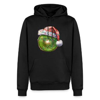 Kiwi de Noël - Sweat à capuche Premium bio Homme - noir - Devant - Nico (187cm)