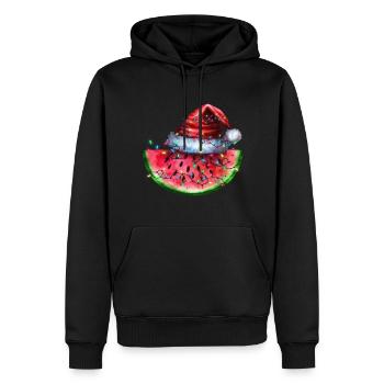 Pastèque de Noël - Sweat à capuche Premium bio Homme - noir - Devant - Nico (187cm)