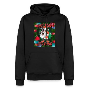 Christmas Outfit - Hey Deer It's X-Mas - Men’s Premium Organic Hoodie - black - Front - Nico (187cm)