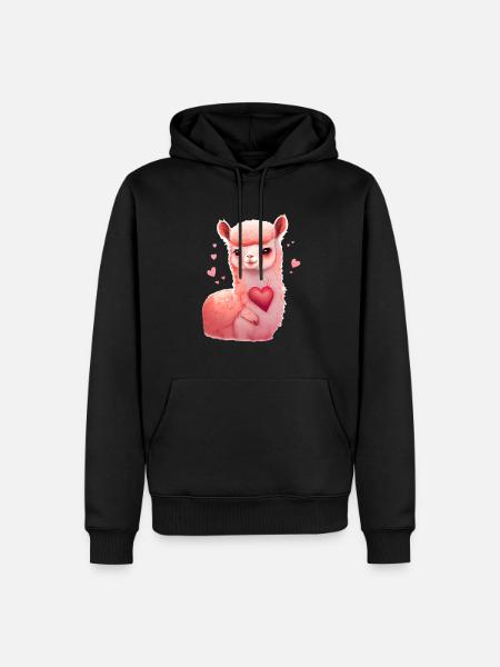 Lama Valentine's Day Gift - Men’s Premium Organic Hoodie - black