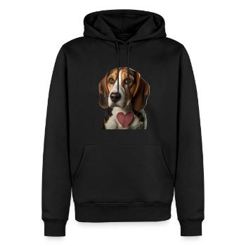 American Foxhound Valentins Tag - Männer Premium Bio Hoodie - Schwarz - Vorne - Nico (187cm)