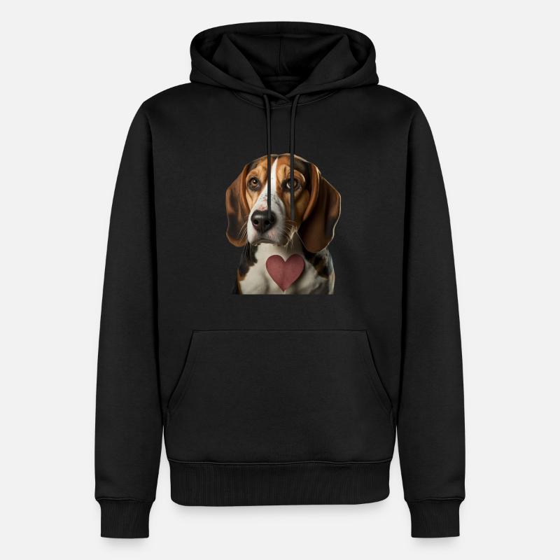 American Foxhound Saint-Valentin - Sweat à capuche Premium bio Homme - noir