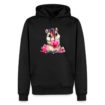 Hamster Cadeau de Saint-Valentin - Sweat à capuche Premium bio Homme - noir - Devant - Nico (187cm)