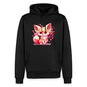 Fox Valentine's Day Gift - Men’s Premium Organic Hoodie - black - Front - Nico (187cm)